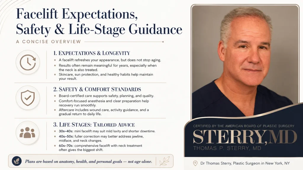 Facelift Expectations, Safety & Life-Stage Guidance by Dr Sterry