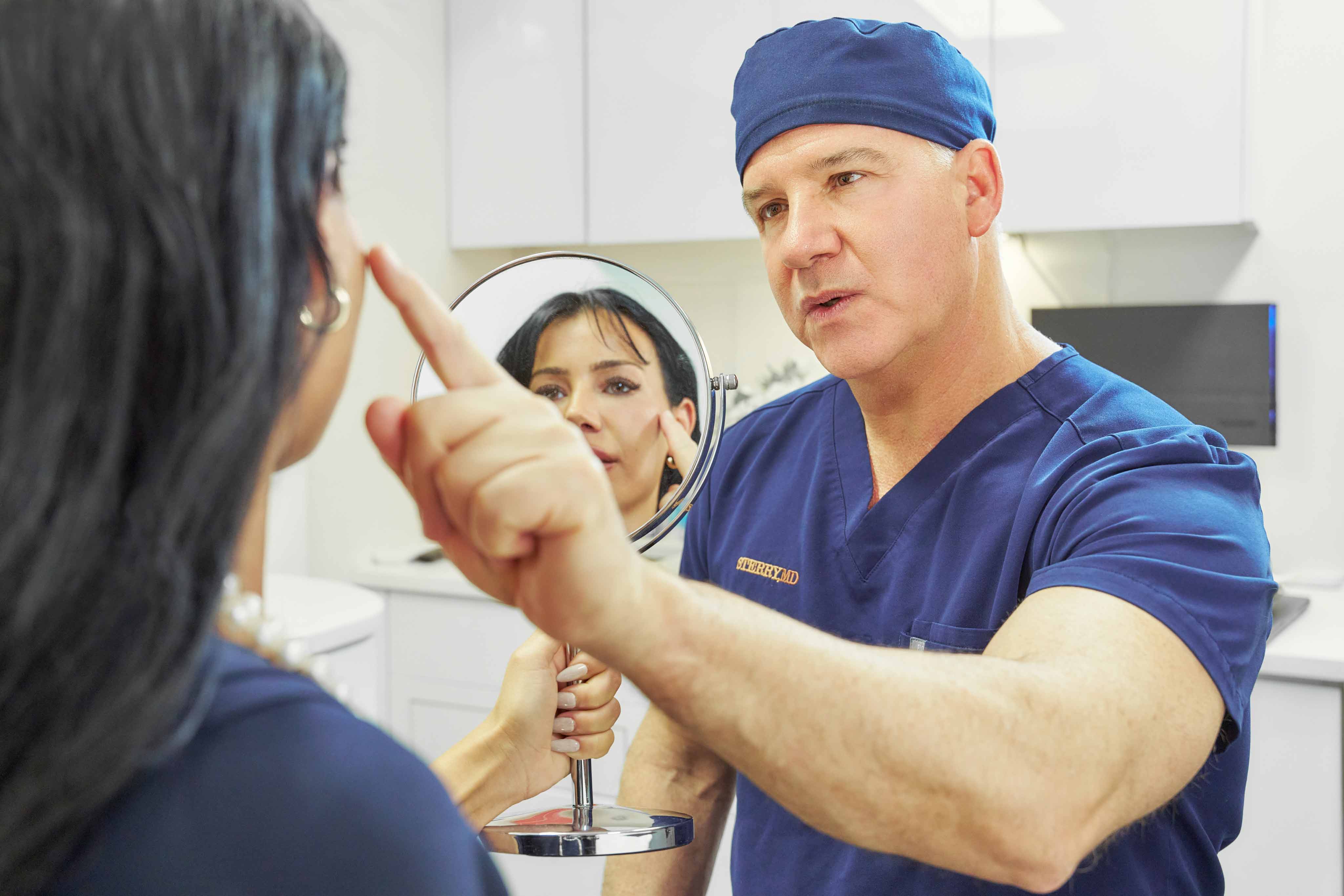 Dr. Sterry greeting a patient